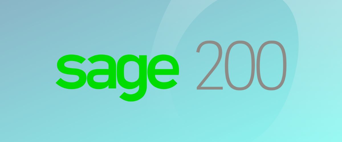 Sage 200 logo on a blue background